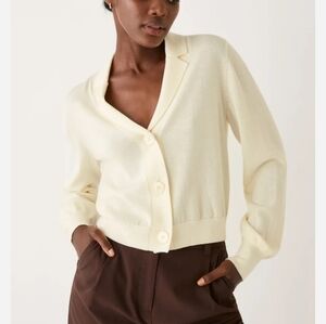 Cream merino wool cardigan
